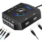 Placa de sunet externa USB, 3 in 1 amplificator, conectare casti si microfon, hub USB, cu egalizator, buton mute, plug and play, pentru Windows, Mac, Linux, laptop, desktop