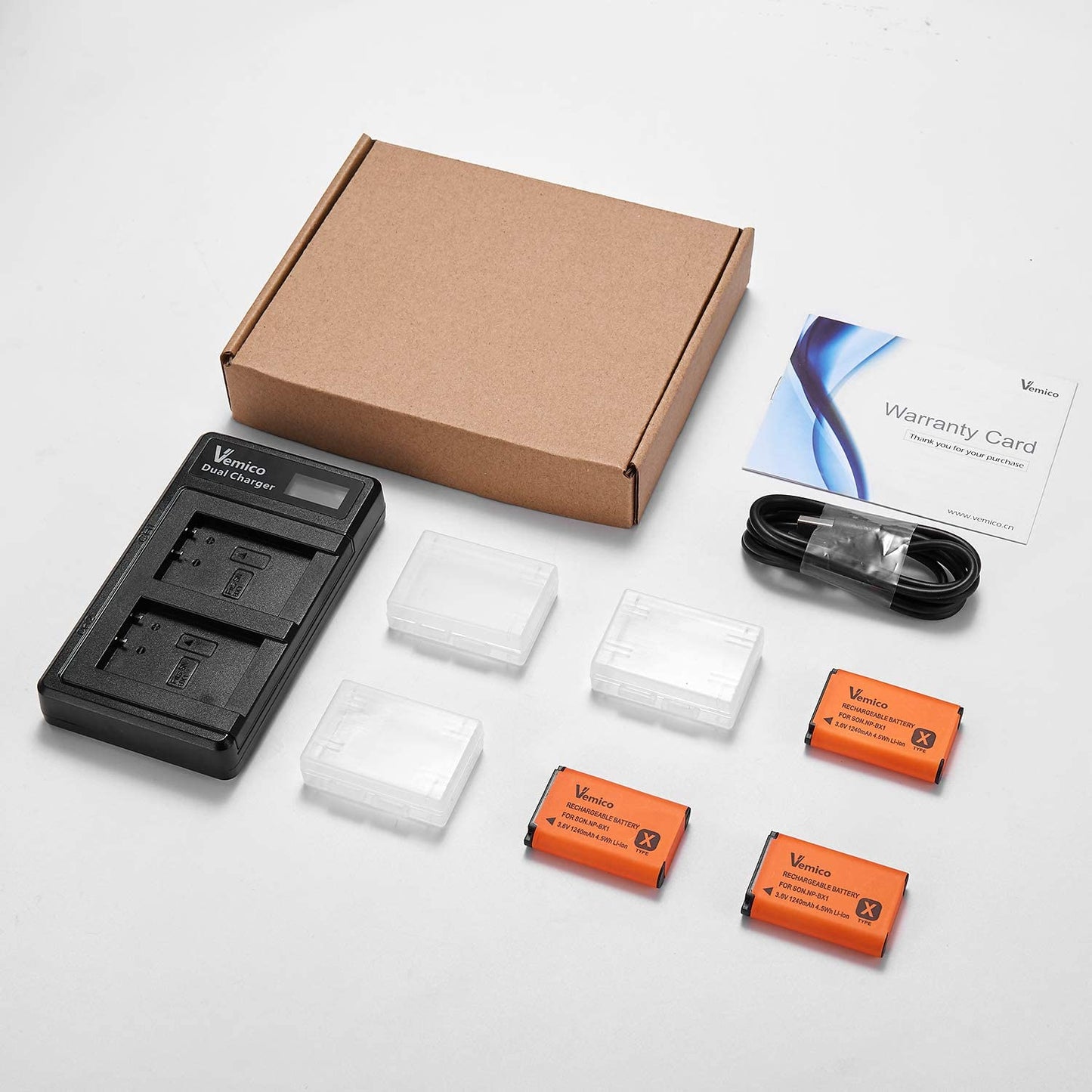 Set 3 acumulatori 1240 mAH NP-BX1, cu incarcator LCD dual pentru Sony NP-BX1 / M8 / RX100 / RX100 II / RX100M II / RX100 III / RX100 IV / RX100 VII