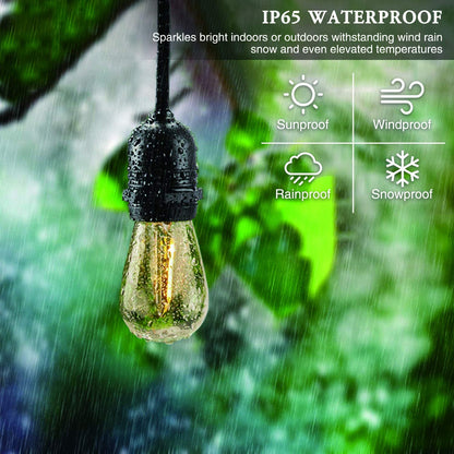 Ghirlanda luminoasa LED 39 m cu 38 de becuri E27, impermeabil IP65, 2700K, clasa energetica A+