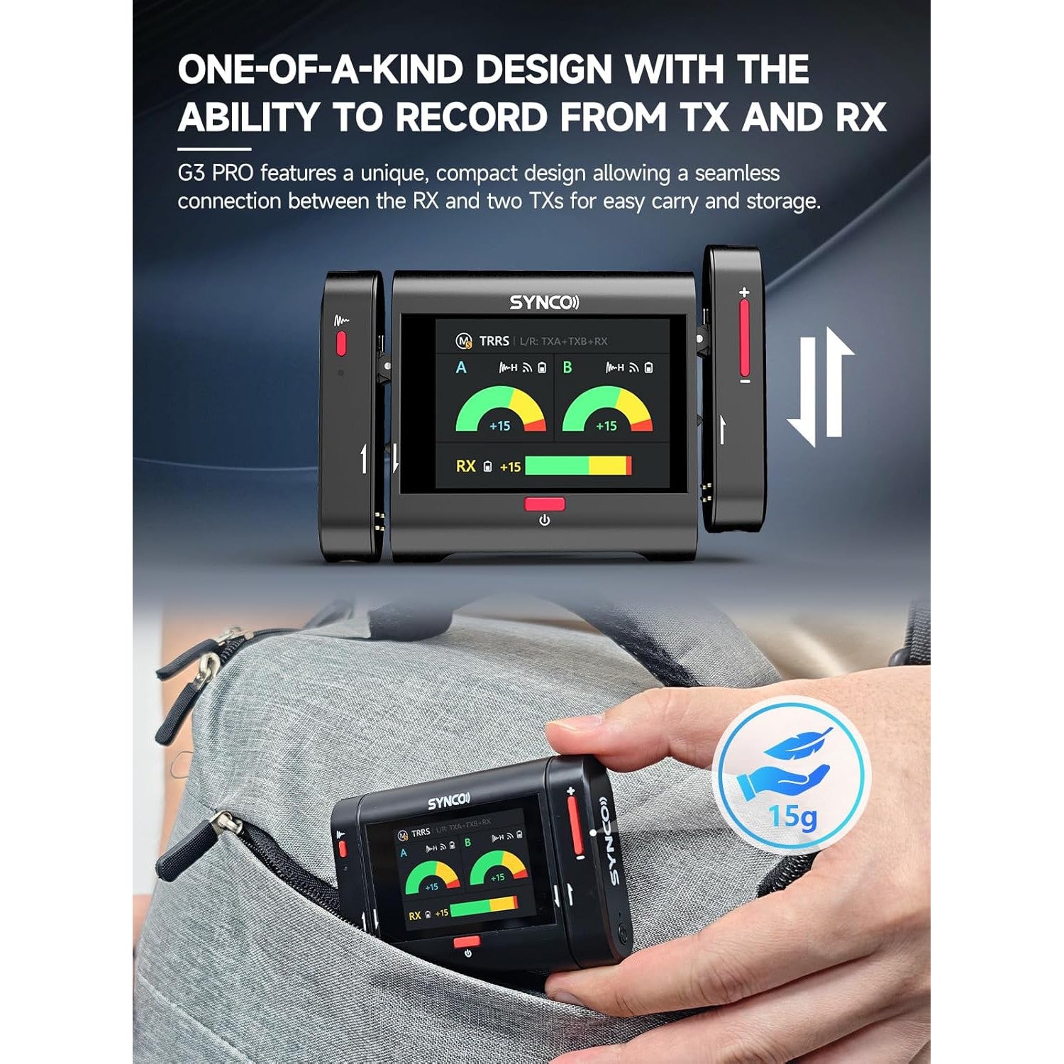 Set 2 microfoane lavaliera profesionale wireless 2.4GHz, raza actiune 250 m, receptor cu touchscreen de 2 inch, 10 ore timp functionare, anulare zgomot, inregistrare de siguranta, pentru PC, Laptop, Smartphone, Camere DSLR