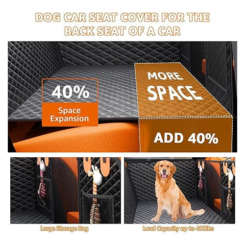 Husa auto de protectie bancheta si transport animale, pentru caini si pisici, 135 x 63 cm, impermeabila, cu fereastra din plasa, parte inferioara rigida, geanta de depozitare, pentru toate masinile