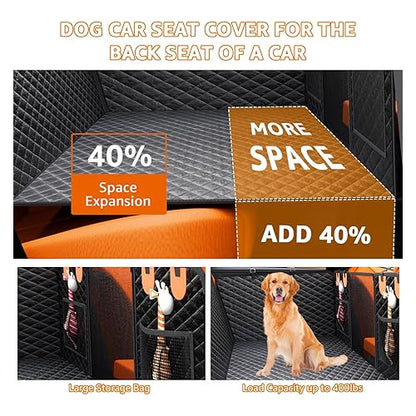 Husa auto de protectie bancheta si transport animale, pentru caini si pisici, 135 x 63 cm, impermeabila, cu fereastra din plasa, parte inferioara rigida, geanta de depozitare, pentru toate masinile