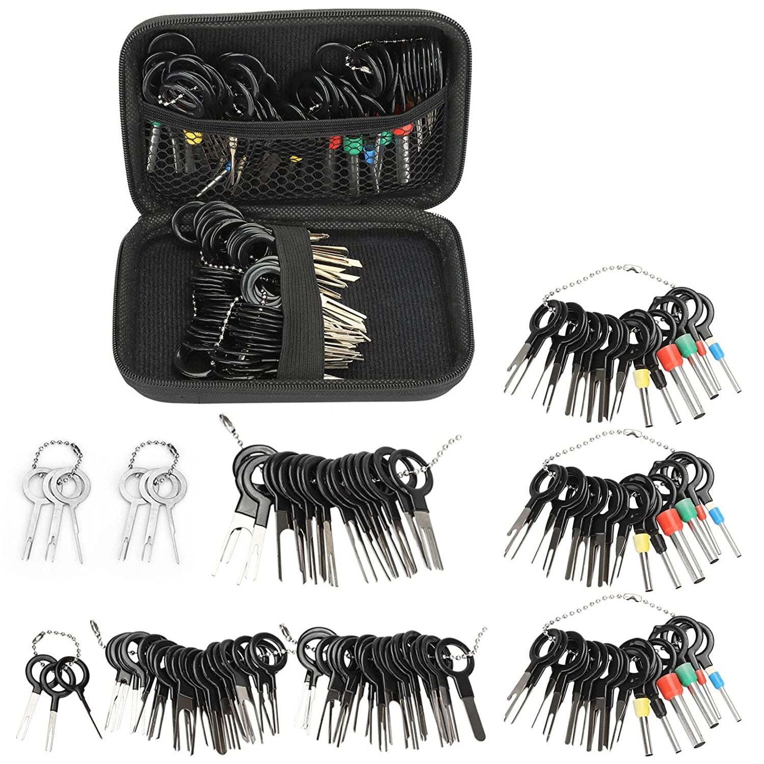 Set 121 extractor pini din mufe auto, instrumente pentru dezasamblare conectori, fara deteriorari de mufe, cu carcasa de protectie