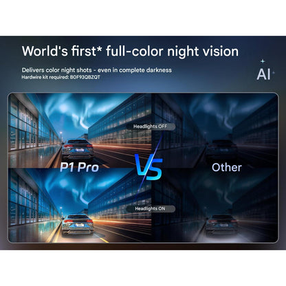 Camera auto Pelsee P1 Pro Dual 4K UHD Fata + 1080P spate, Sony STARVIS 2, unghi 170°, HDR/WDR, ADAS, senzor G, GPS integrat, WiFi Dual Band 2.4/5.8GHz, vedere nocturna color, monitorizare parcare 24H, ecran IPS 3.39”, card SD 64GB