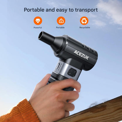 Suflanta aer portabila, pulverizare aer comprimat ACEZUK 200.000 RPM, 10500 mAh, 4 viteze, USB-C, kit curatare PC si electronica, blower praf reincarcabil, umflare/dezumflare rapida, pentru tastatura, masina si echipamente sensibile