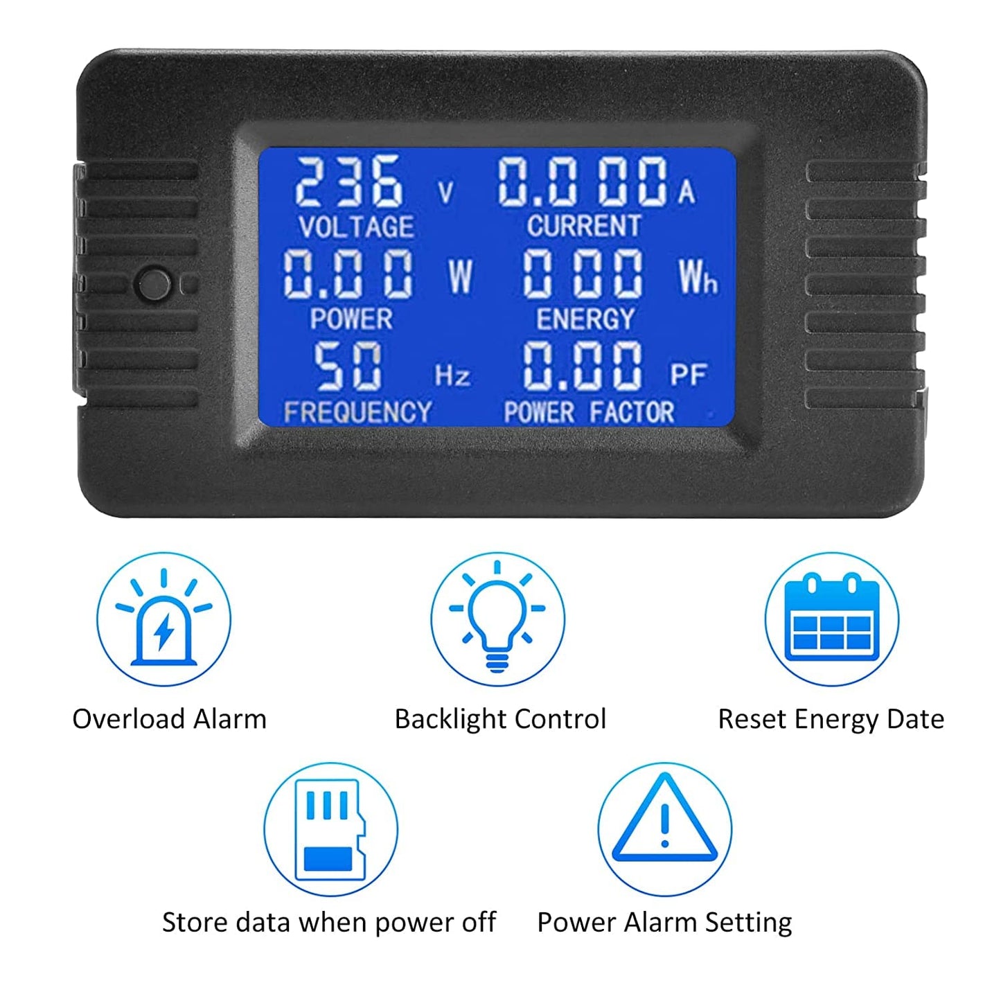Panelmetru combinat, Wattmetru digital de panou cu transformator inclus, AC80-260V, 100A, Multimetru, Voltmetru, Ampermetru, PZEM-022