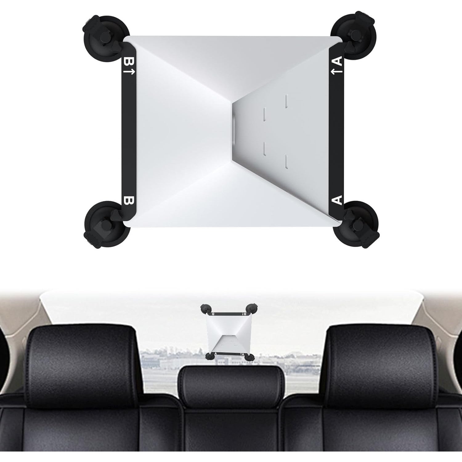 Suport auto Futrue-Wolker pentru Starlink Mini, cu ventuza, reglabil, potrivit pentru masina, camper, barca si camion cu acoperis din sticla