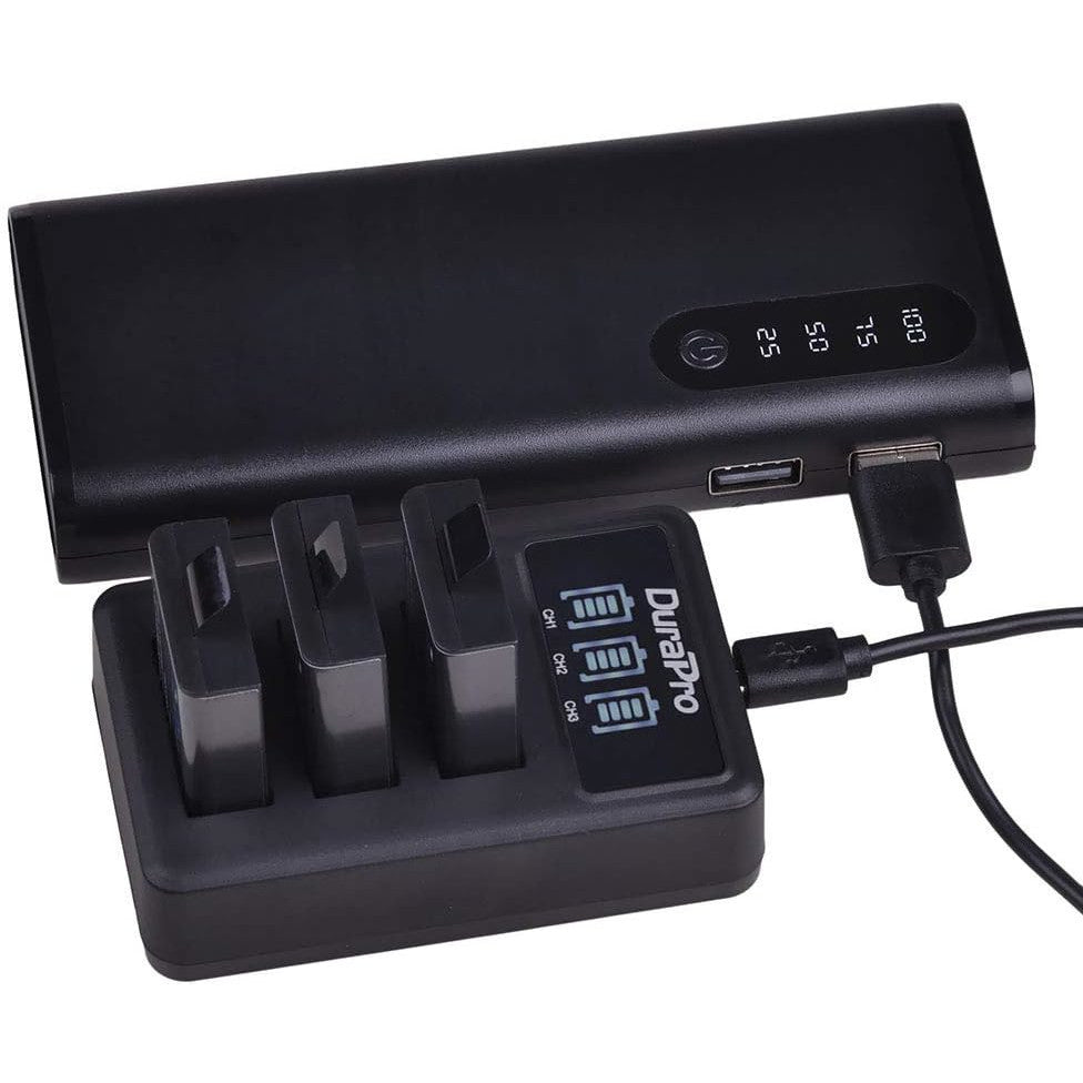 Set de 3 acumulatori PG1050 SJ4000 1180 mAh cu incarcator USB display LCD pentru AKASO EK5000 EK7000 SJCAM SJ4000 SJ5000 EKEN M10 4 carate H8 H9 H9R H8R GIT-LB101 GIT PG900