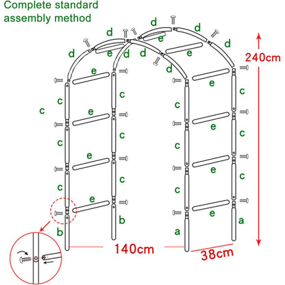Arcada metalica, pergola arcuita pentru trandafiri, decor, nunta, botezuri, gradina, aniversari, petreceri, rezistenta la apa, 240 x 140 x 38 cm