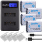 Set de 4 acumulatori NP-BX1 1600 mAh si incarcator USB dual cu afisaj LCD, pentru Sony NP-BX1 Sony DSC-RX100 RX100 II DSC-WX500 HX300 HX400V WX300 WX350 HDR AS100v AS200V AS15 AS3030V