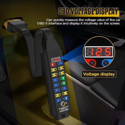 Detector protocol auto 16 pini Breakout Box OBD2, afisaj tensiune in timp real, cablu de 17, 7 inch, LED diagnostic, compatibil multimetru/osciloscop, instrument testare si diagnosticare auto OBDII