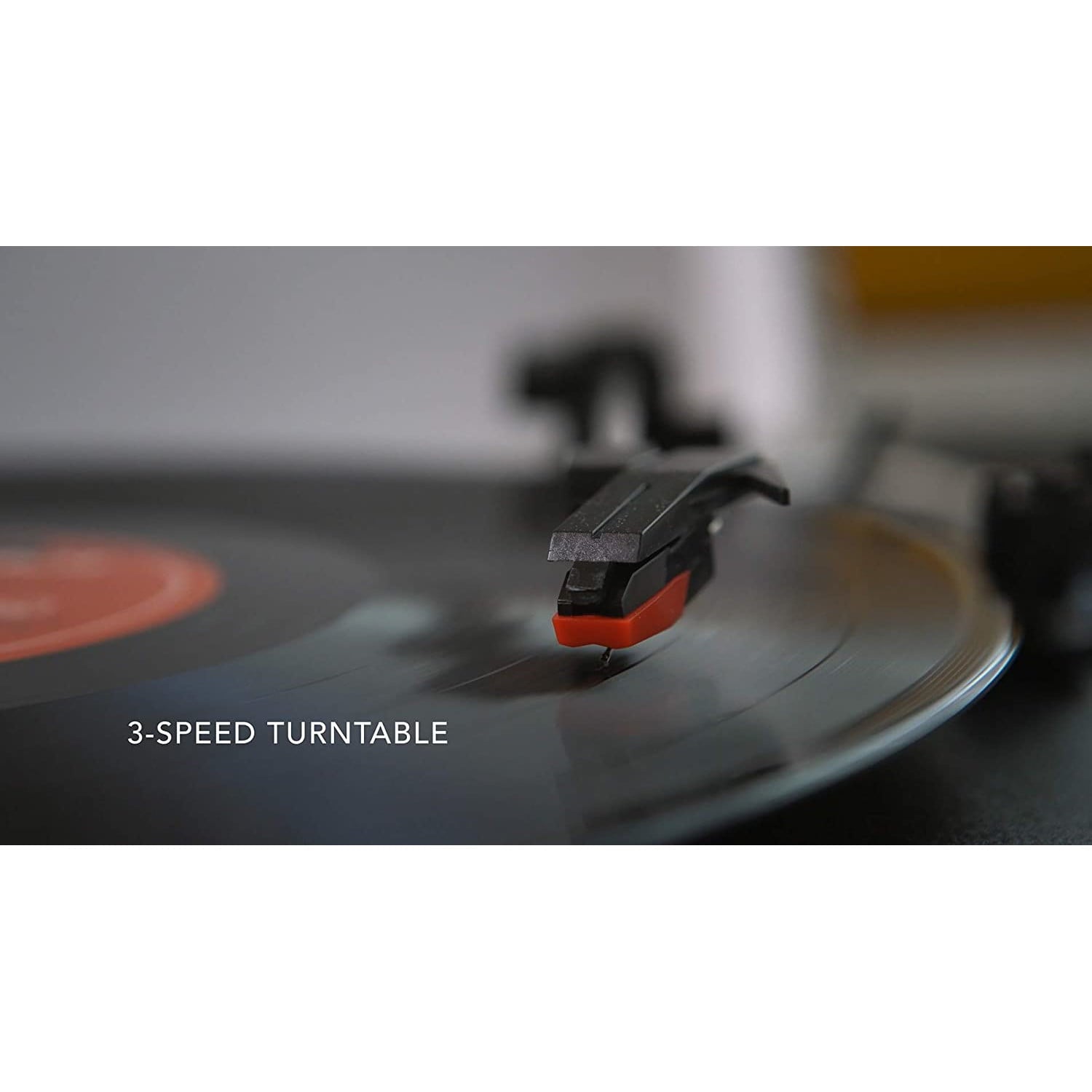 Pick-up tip servieta cu Bluetooth 5.0, difuzoare incorporate, AUX, cu 3 viteze, design steag britanic, Victrola VSC-550BT