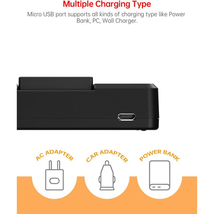 Set de 2 acumulatori LP-E12 1200 mAh si incarcator dublu pentru Canon EOS M, EOS M2, EOS M10, EOS 100D Rebel SL1, EOS M50, EOS M100, EOS M200, SX70 HS