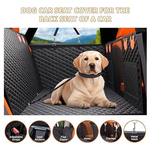 Husa auto de protectie bancheta si transport animale, pentru caini si pisici, 135 x 63 cm, impermeabila, cu fereastra din plasa, parte inferioara rigida, geanta de depozitare, pentru toate masinile
