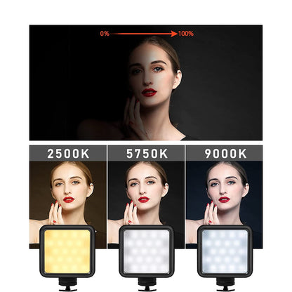 Lumina LED RGB foto-video, reglabila 2500-9000 K, magnetica, cu baterie 2000 mAh, cu filet 1/4 si Cold Shoe Mount, pentru smartphone, GoPro, DSLR