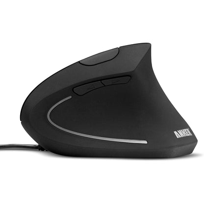 Mouse vertical ergonomic USB cu fir, DPI reglabil 1000/1600, optic, cu 5 butoane