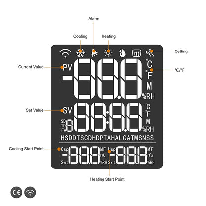 Priza smart cu termostat, WiFi, control prin aplicatie, programabil, comutator racire si incalzire automat, display LCD, STC-1000WiFi