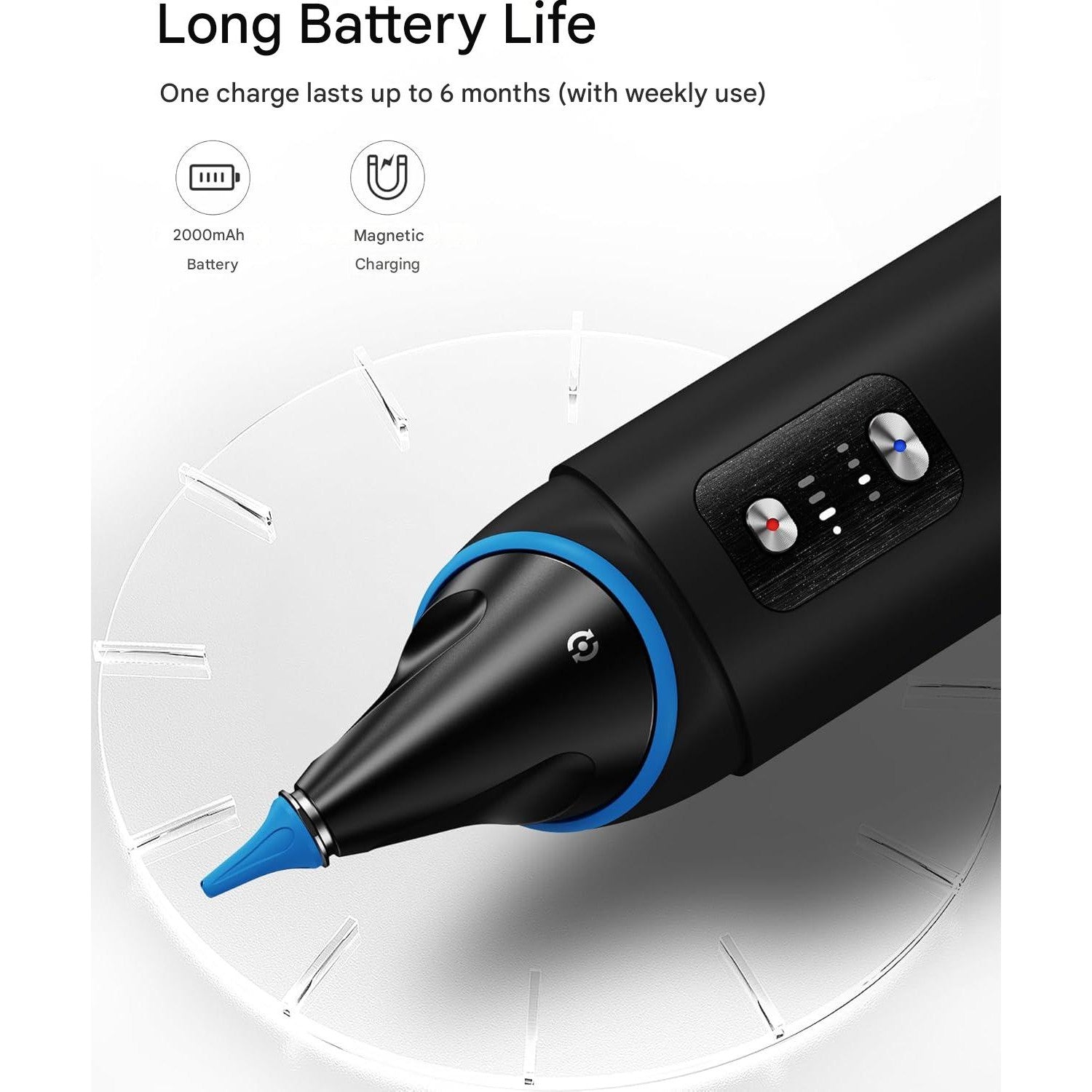 Aparat de curatat urechile, electric, indeparteaza eficient ceara, 55 dB, rezervor de 200 ml, cu 4 moduri irigare, impermeabil IP65, baterie reincarcabila de 2000 mAh, cap rotativ la 360°, cu 8 capete de schimb si 2 duze