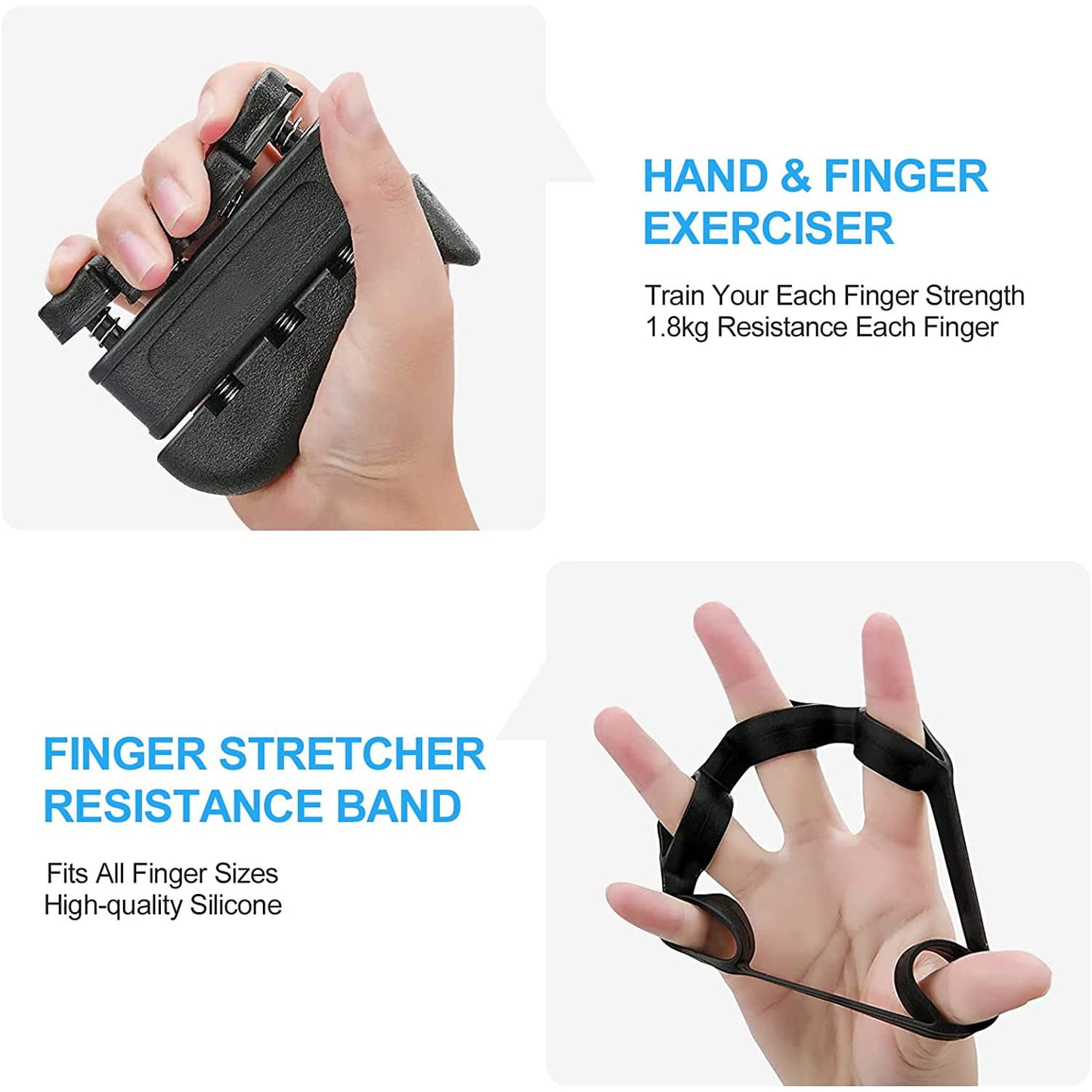 Set flexor cu functie numarare, cu gantere pentru degete, inel, minge reabilitare, antistres, pentru antrenament maini
