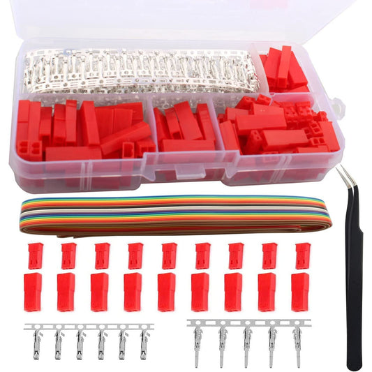 Set de conectori JST-SYP, mufa de 2.54 mm, 60 de perechi conectori mama-tata cu 2 pini si cablu JST de 1m