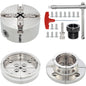Mandrina autocentranta cu 4 bacuri pentru strung – Mandrina de 100 mm, nichelata, precizie inalta pentru lemn si metal, compatibila cu strunguri M33×3,5 si M18×2,5 cu adaptor, include accesorii, stabila si durabila pentru atelier si proiecte profesionale