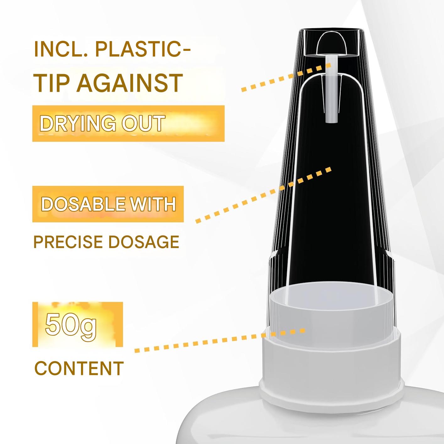 Lipici Super Glue lichid extra puternic Kraftprotz pentru imprimare 3D – 50 g, XXL, transparent, rezistent la caldura si impermeabil, varf anti-uscare, compatibil cu PLA, ABS, PETG, TPU si accesorii 3D