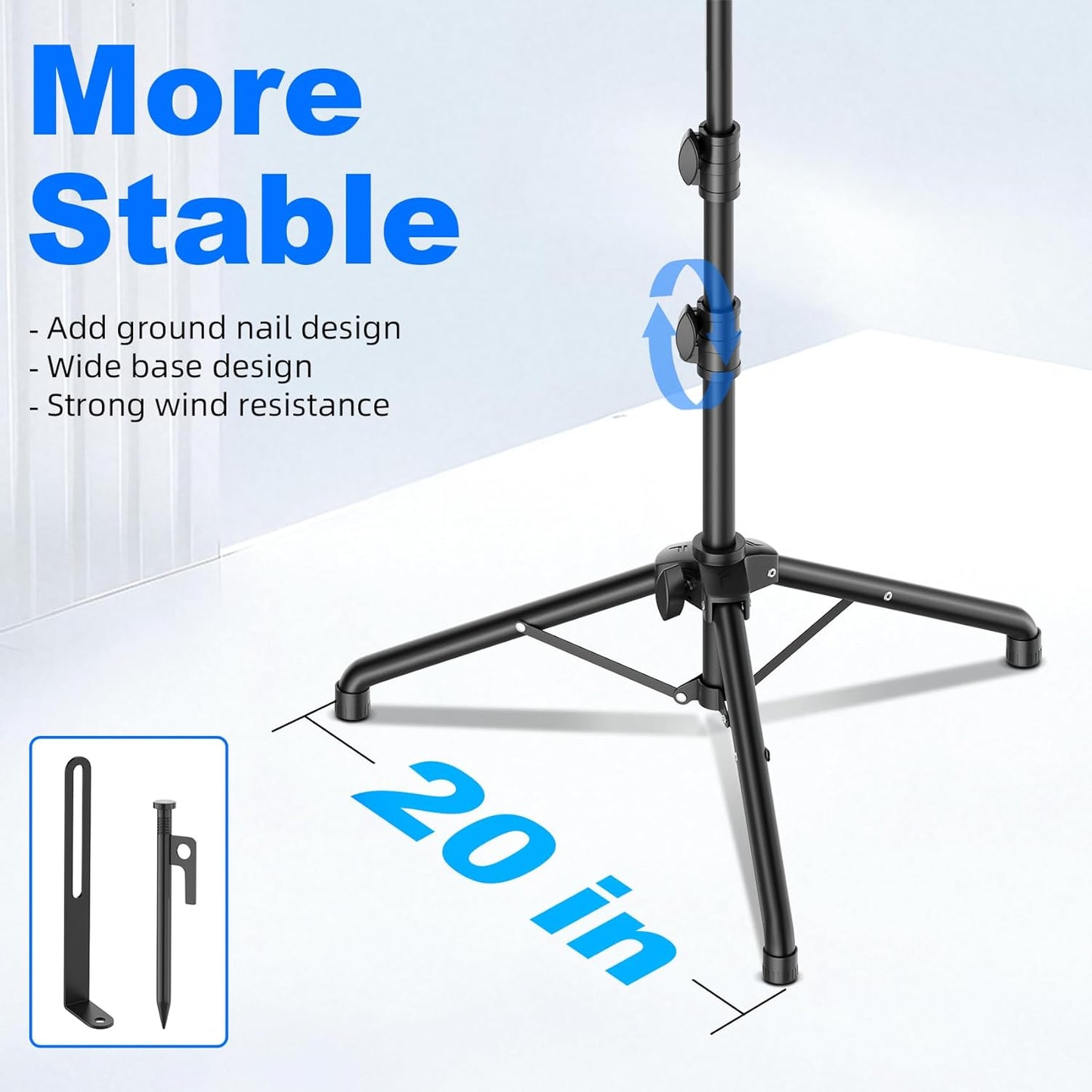 Suport trepied Starlink Mini, inaltime reglabila 66-124 cm, otel inoxidabil, ultra-stabil cu tarusi, portabil pentru camping, curte si calatorii, cu geanta de transport