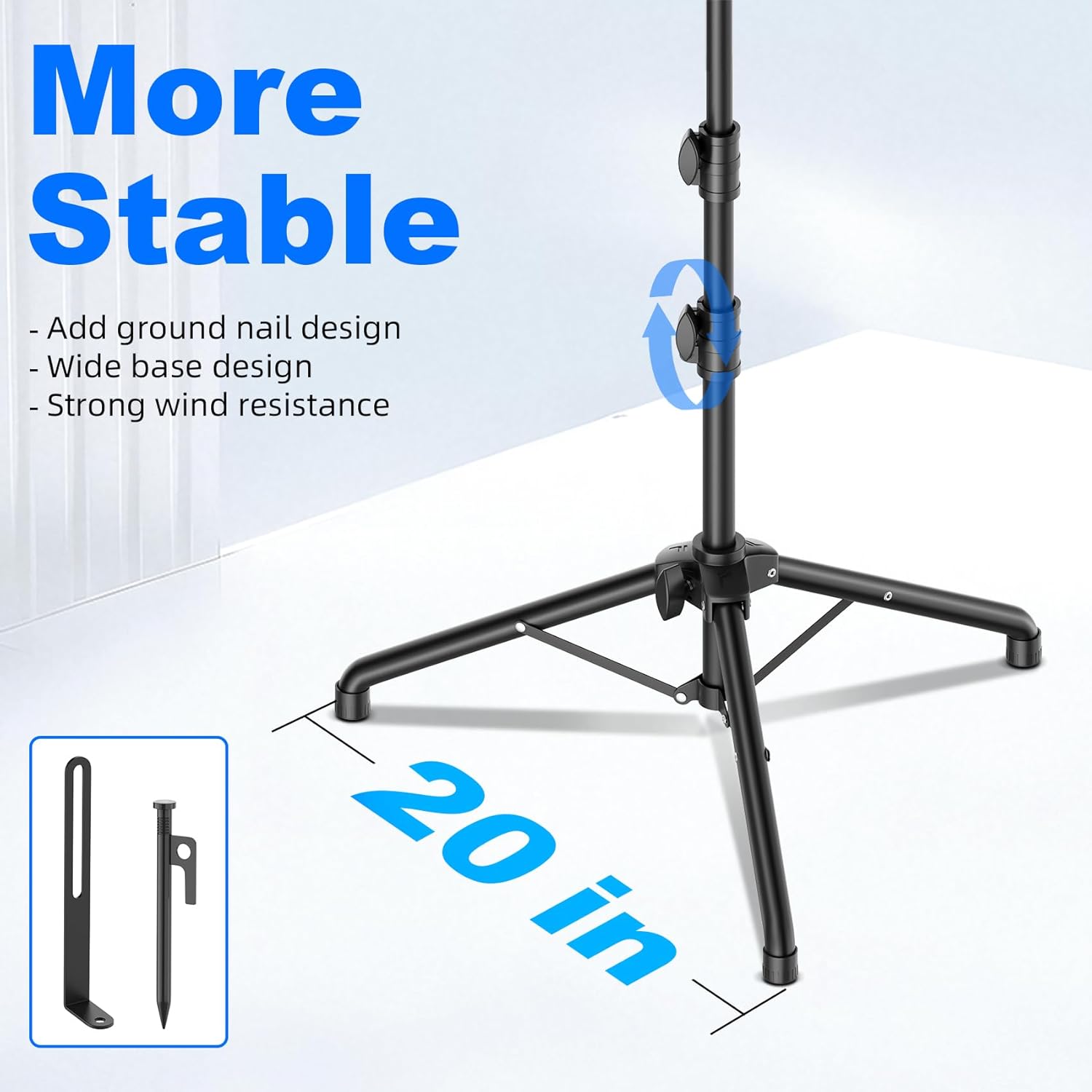 Suport trepied Starlink Mini, inaltime reglabila 66-124 cm, otel inoxidabil, ultra-stabil cu tarusi, portabil pentru camping, curte si calatorii, cu geanta de transport