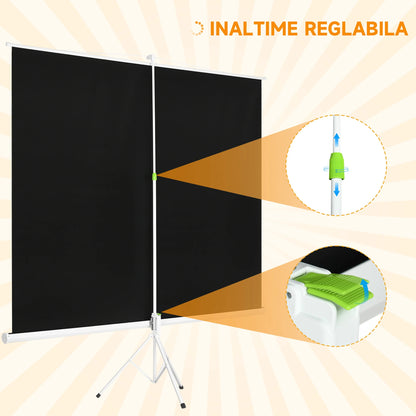 Ecran de proiectie pentru videoproiector de 120" Format 4:3, 244x183 cm, Inaltime maxima: 3.2 m, din Tesatura Tip Plasa, Plastic si Metal, cu Trepied, Alb