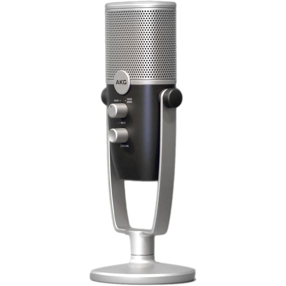 Microfon condensator USB-C AKG Ara, Dual Pattern (Cardioid/Omnidirectional), pentru podcast, streaming, gaming, compatibil Windows/Mac/iOS/Android, albastru/argintiu