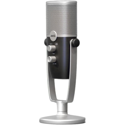 Microfon condensator USB-C AKG Ara, Dual Pattern (Cardioid/Omnidirectional), pentru podcast, streaming, gaming, compatibil Windows/Mac/iOS/Android, albastru/argintiu