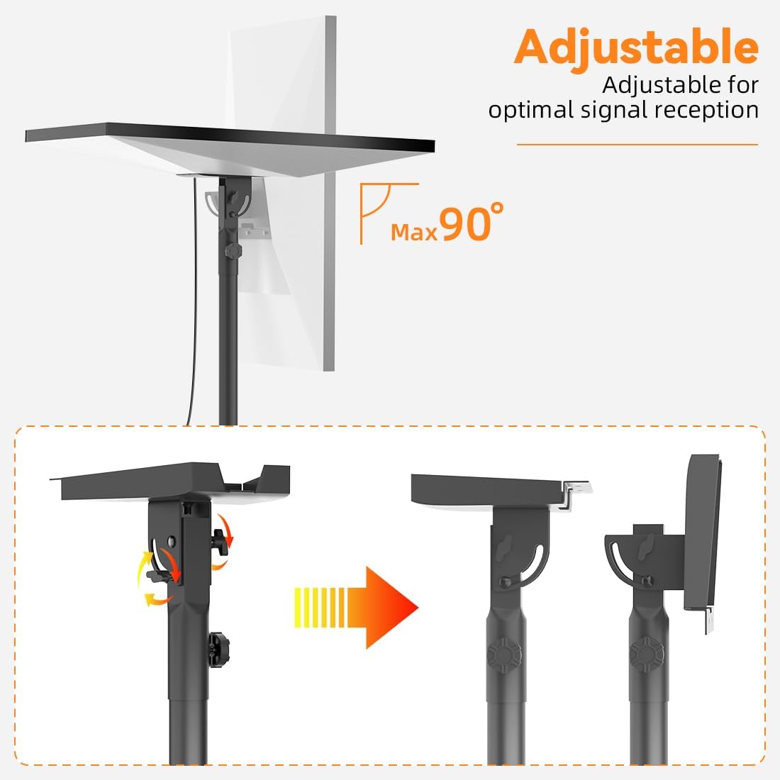 Suport pentru antena Starlink Gen 3 cu trepied reglabil 90–180°, inaltime 134 cm, otel inoxidabil, ultra-stabil cu tarusi, portabil pentru camping, curte si calatorii