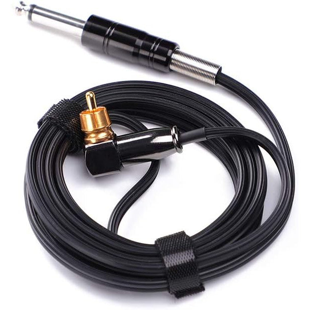 Cablu alimentare RCA HAWINK pentru aparat de tatuaj, cupru pur, silicon rezistent, 180 cm, clip cord pentru tattoo pen machine, conexiune stabila si flexibila, accesoriu studio tatuaj, negru (P315C-1)