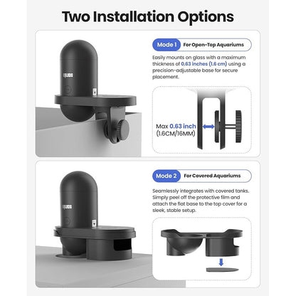 Hranitor pentru pesti, smart, Wifi, de acvariu, cu camera 2.5K, monitorizare 24/7, nightvision, control prin aplicatie, rezistent la umiditate, 230 ml, hranire continua, portii ajustabile