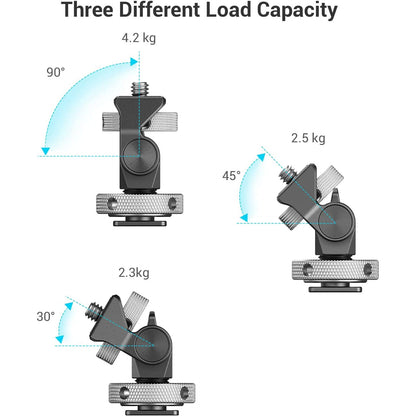 Suport monitor cu adaptor cold shoe si surub 1/4 inch, rotativ 360° si cu inclinare 180°, reglabil, cu surub de fixare, Smallrig 2905B