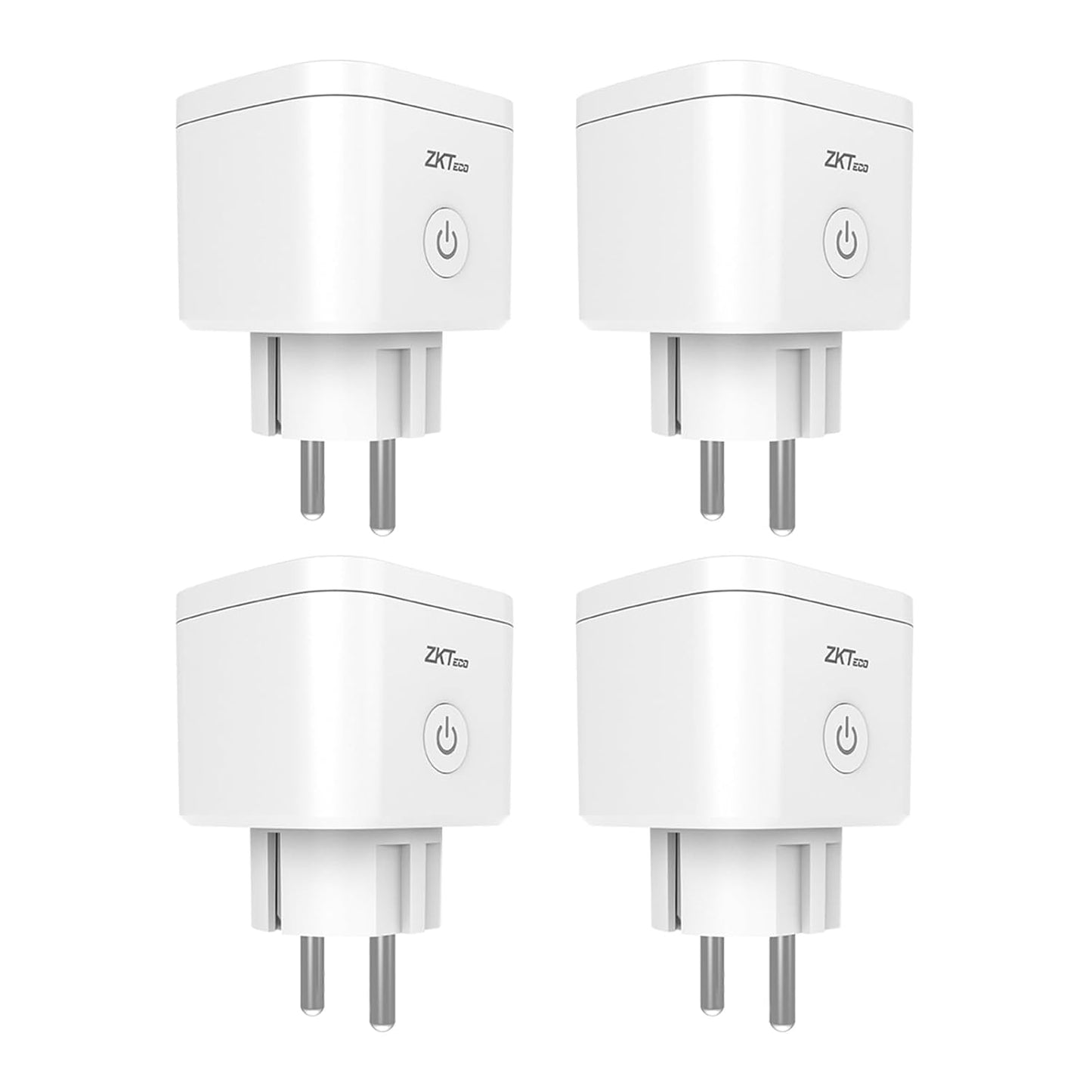 Set de 4 priza smart WiFi, cu control prin aplicatie, functie temporizare, compatibile Alexa si Google Assistant, 16A 220 V, protectie la supraincalzire, albe