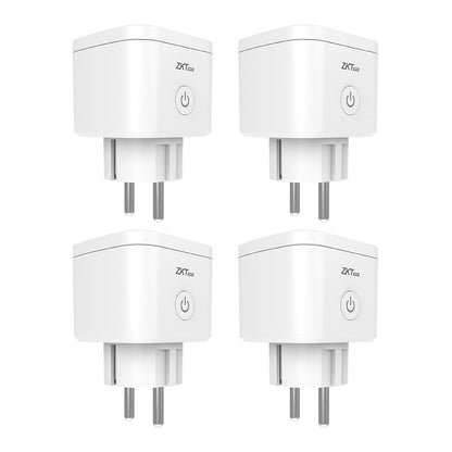 Set de 4 priza smart WiFi, cu control prin aplicatie, functie temporizare, compatibile Alexa si Google Assistant, 16A 220 V, protectie la supraincalzire, albe