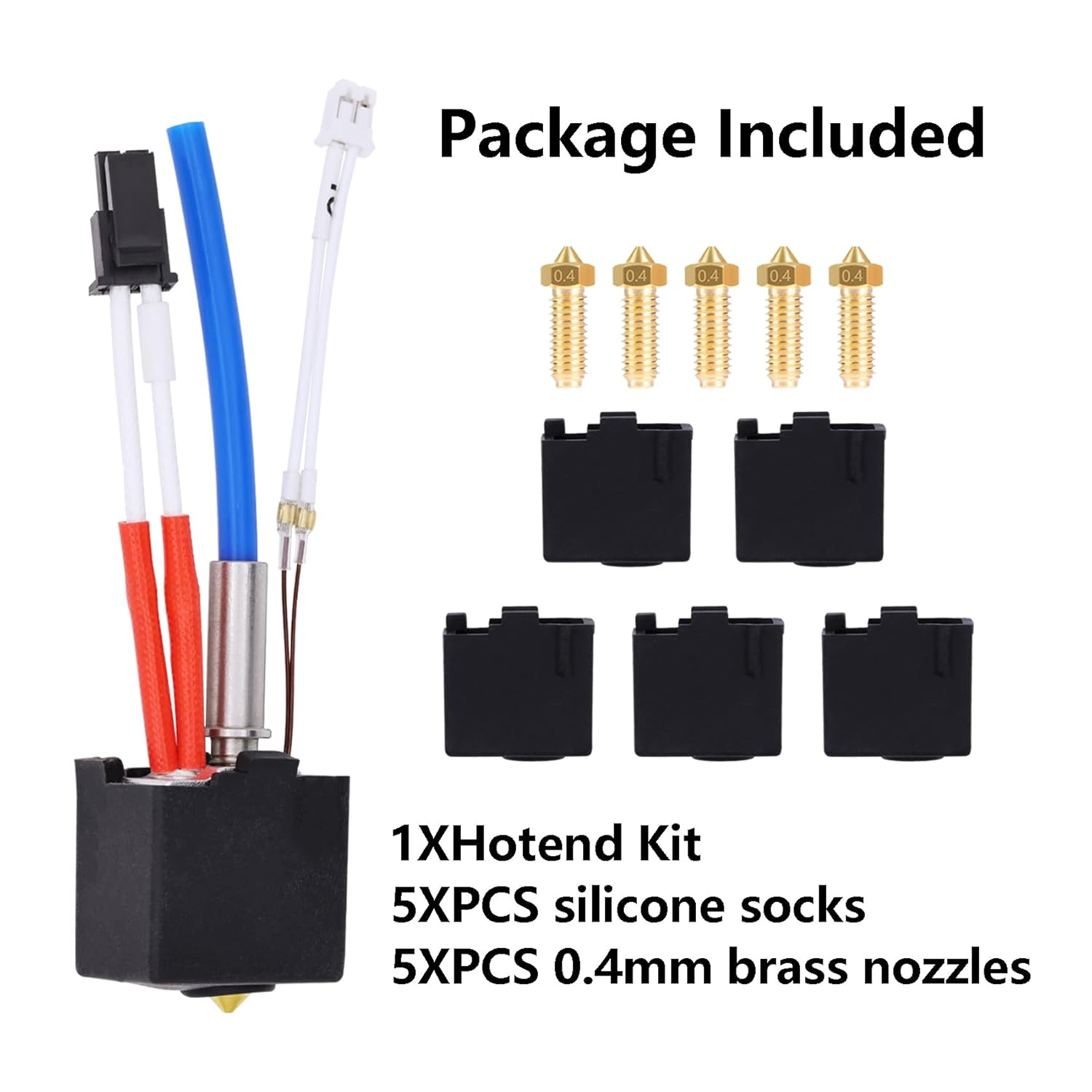 Cap de printare pentru imprimanta 3D Anycbic Kobra 2, hotend cu bloc incalzire, 5 duze 0, 4 mm, protecție silicon, 24 V, pentru Anycubic Kobra 2, Kobra 2 Neo, Kobra 2 Pro, Kobra 2 Plus, Kobra 2 Max
