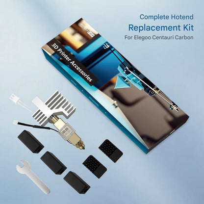 Kit Hotend complet pre-asamblat pentru imprimanta 3D, duza de alama 0,4 mm, pentru Elegoo Centauri Carbon, teava silicon, stergator de duza inclus