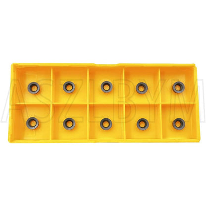 Set cutit de strung cu placute amovibile rotunde, 11 piese de strunjit din carbura RCMT060204 MO si bara de 12 mm/100 mm, multifunctional
