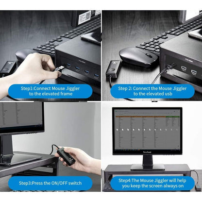 Mouse Jiggler , Vaydeer, Plug and Play USB, cu buton pornire oprire, simuleaza miscarea mouse-ului, negru