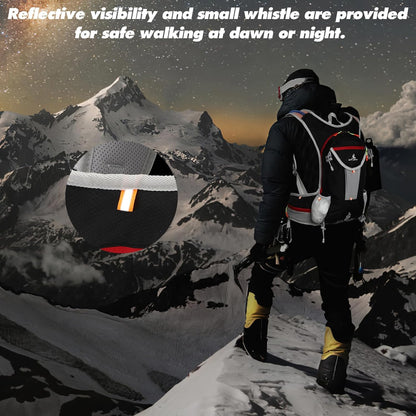 Rucsac de hidratare de 15 litri cu rezervor de apa de 2 litri, impermeabil, detalii reflectorizante, respirabil, multifunctional, pentru drumetii, alergare, ski, ciclism