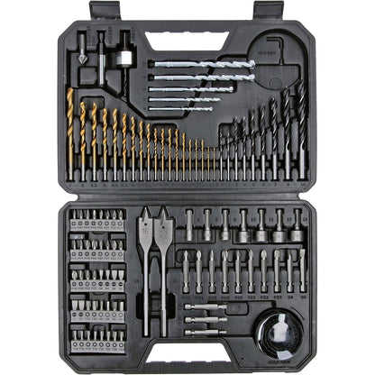 Set accesorii gaurire si insurubare Bosch Professional, 103 piese, pentru lemn, metal si zidarie, include burghie HSS si pentru lemn, biti PH/PZ/Torx/Hex, carote, chei tubulare, suport universal si cutie de transport