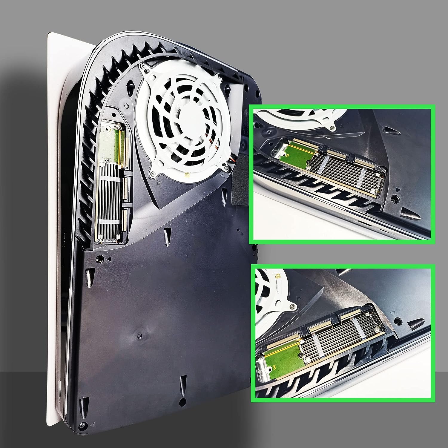 Set 2 cooler pasiv M.2 SSD, compatibil PS5 si PC, Heatsink Cooler din aluminiu, pentru SSD M2 2280 PCIe, 70 mm, inaltime 3mm, banda transfer termic inclusa