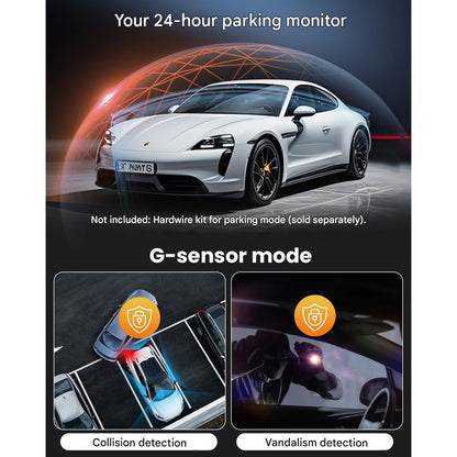 Camera auto de bord wireless, 4 canale, 2K + 3×1080P, Wi-Fi cu aplicatie, unghi filmare 360°, senzor G, 8 LED-uri IR, vedere nocturna, camera video marsarier inclusa in pachet, card SD 128 GB