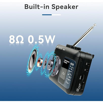 Casetofon portabil, walkman, radio FM/AM, mufa pentru casti de 3, 5 mm, derulare rapida inainte si inapoi, negru