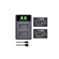 Set 2 acumulatori EN-EL20 EN-EL20 1200 mAh PowerTrust cu incarcator cu display LCD pentru Nikon EN EL20, Coolpix A 1 AW1, 1 J1, 1 J2, 1 J3, 1 S1, 1 V3