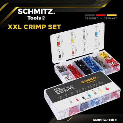 Set cleste de sertizare pini conectori profesional cu 1.800 bucati terminale conductori, 0.5-10 mm