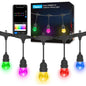Ghirlanda luminoasa LED RGBW+IC, de 12 m, 12 becuri, fiecare bec controlabil individual, impermeabila IP65, dimabila, 16 milioane culori, aplicatie dedicata, compatibila Alexa/Google Assistant