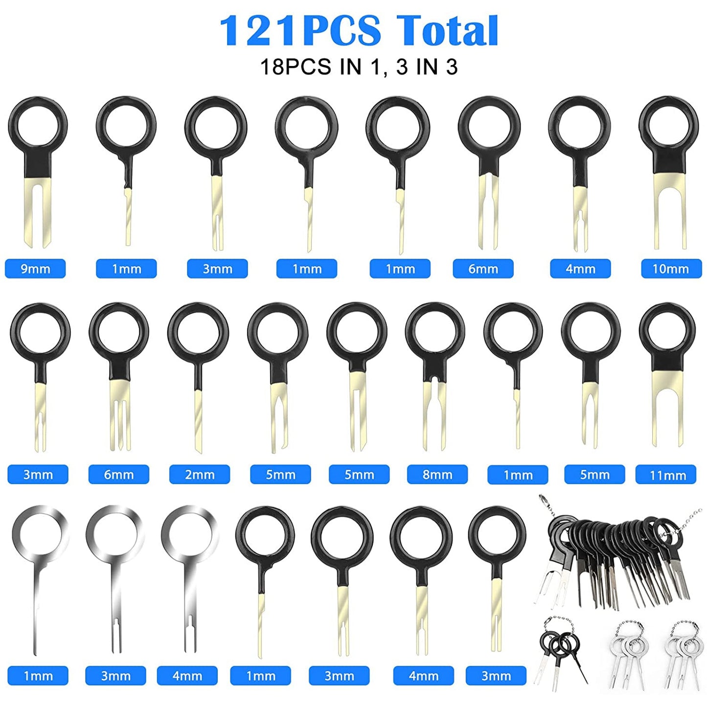 Set 121 extractor pini din mufe auto, instrumente pentru dezasamblare conectori, fara deteriorari de mufe, cu carcasa de protectie